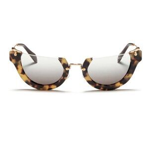 Miu Miu Rimless Tortoiseshell Cat Eye Sunglasses - Like New